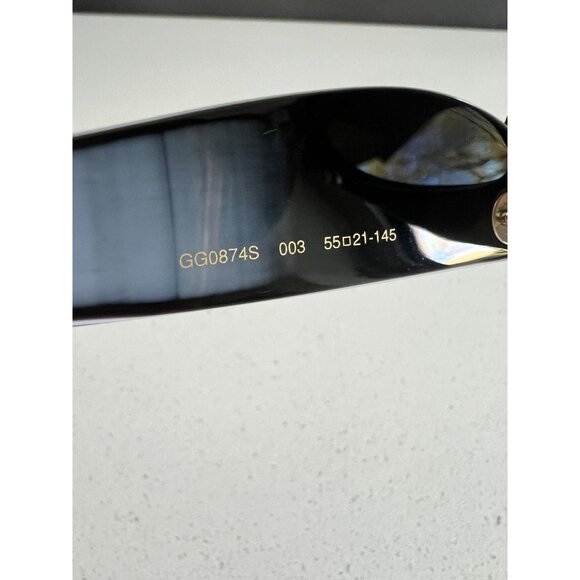 Gucci Inverted Multilayer Acetate runway for Cat-Eye black Sunglasses - Picture 10 of 12